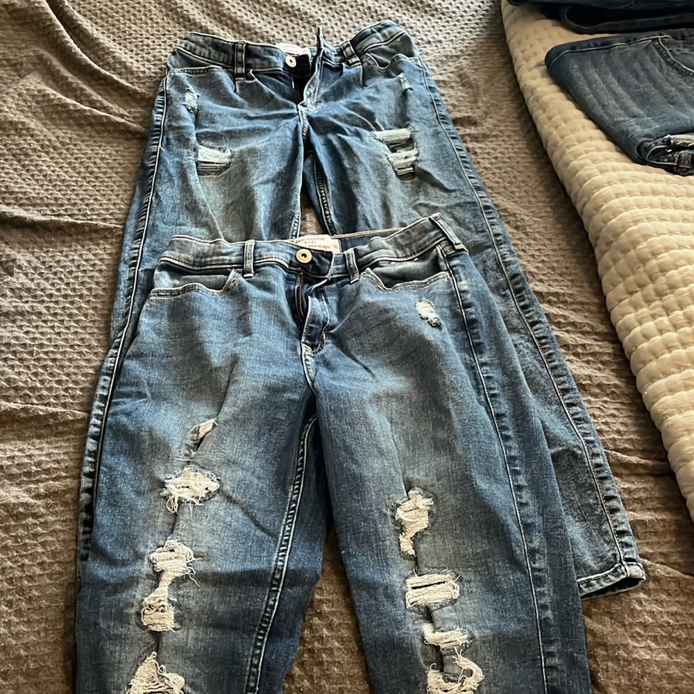 Youth Abercrombie jeans - both worn lightly - distressed look